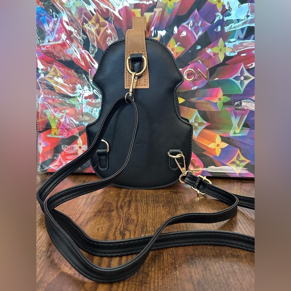 Violin Brown Shaped Bag Crossbody or Messenger Bag Sling Bag with Dust bag NWOT - Picture 14 of 16
